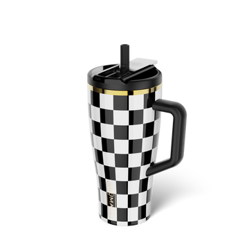 Era Flip 30oz | Black & White Checker - Durable Drinkware