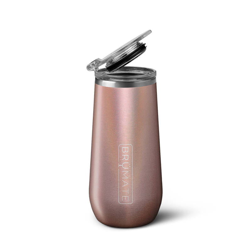 Champagne Flute | Glitter Rose Gold | 12oz - Daily On-the-Go-Sip